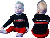 Fun2wear - Brandweer - peuter/kleuter - pyjama - zwart/rood - maat 74