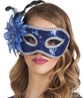 Venetiaans masker met blauwe bloem voor volwassenen - Maskers > Masquerade masker