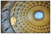 Open koepel en oculus van het Pantheon in Rome - Foto op Akoestisch paneel - 90 x 60 cm