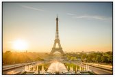 Fonteinen voor de Eiffeltoren in zomers Parijs - Foto op Akoestisch paneel - 150 x 100 cm