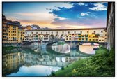 Avondgloed over de Ponte Vecchio in Florence - Foto op Akoestisch paneel - 120 x 80 cm