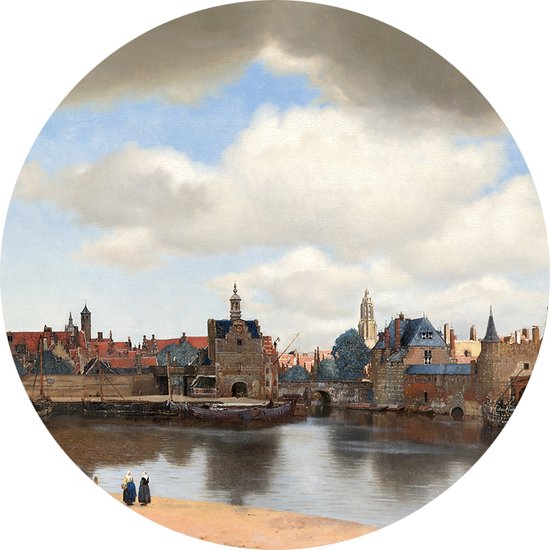 Vue de Delft, Johannes Vermeer - Photo sur papier peint Circle - ⌀ 120 cm