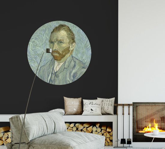 Autoportrait, Vincent van Gogh - Photo sur cercle de papier peint - ⌀ 40 cm