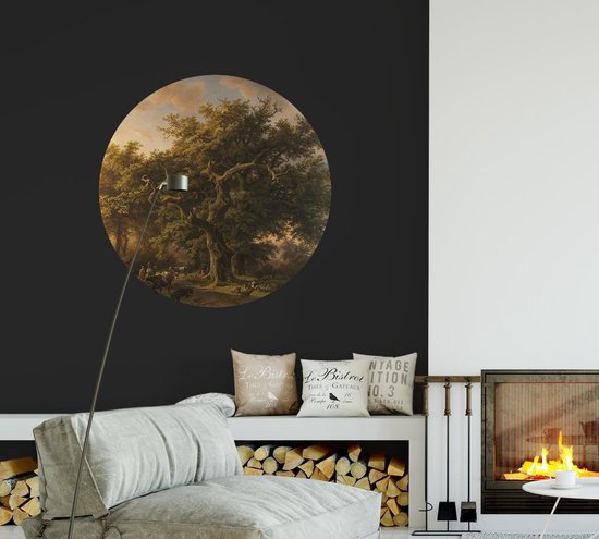 Vue sur la forêt, Barend Cornelis Koekkoek - Photo sur papier peint Cercle - ⌀ 40 cm