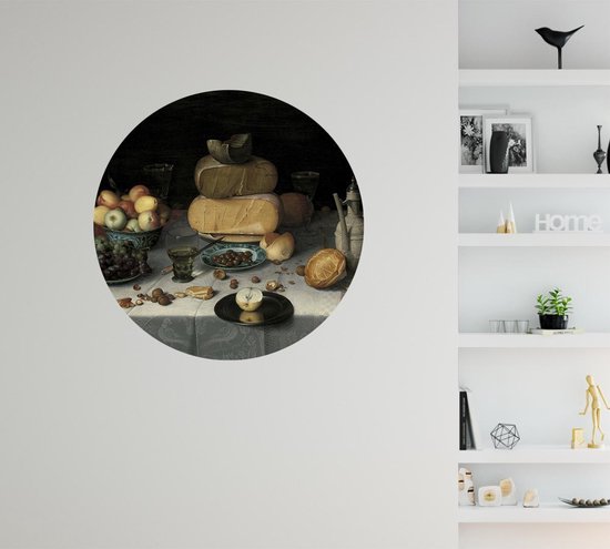 Nature morte aux fromages, Floris Claesz. van Dijck - Photo sur papier peint Cercle - ⌀ 40 cm