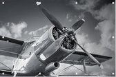 Vintage enkel propeller vliegtuig  - Foto op Tuinposter - 225 x 150 cm