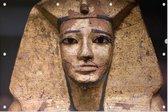 Sphinx op zwarte achtergrond - Foto op Tuinposter - 225 x 150 cm