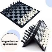 Activ24™ - Compact schaakspel 25x25 cm – met zwarte & witte schaakstukken – opvouwbaar magnetisch schaakset schaakbord schaken