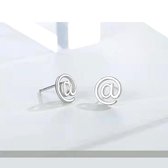 Gading® zilveren oorknopjes - meisje dames Oorknoppen met apenstaartje  - @ - 8mm - zilver 925