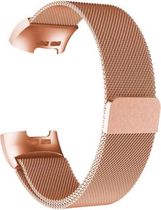 Bracelet YPCd® Fitbit Charge 4 - Or rose - Acier inoxydable milanais - Petit