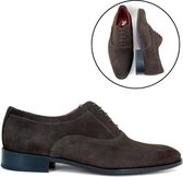 Stravers - Stijlvolle Herenschoenen Maat 39 Bruin Suede Kleine Maten Oxford Veterschoenen