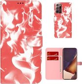 Voor Samsung Galaxy Note20 Ultra Cloud Fog Pattern Horizontal Flip Leather Case met Houder & Card Slot & Wallet (Rood)
