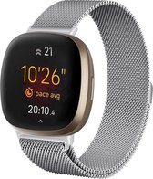 YPCd® Fitbit Sense - Sense 2 bandje - Zilver - Milanees Roestvrij Staal - Small