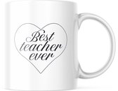 Mok Best teacher ever hartje | Juf Bedankt Cadeau | Meester Bedankt Cadeau | Leerkracht Bedankt Cadeau | Einde schooljaar Bedankt Cadeau