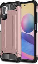 Xiaomi Redmi Note 10 5G hoesje - MobyDefend Dubbelgelaagde Shockproof Pantsercase - Roségoud - GSM Hoesje - Telefoonhoesje Geschikt Voor Xiaomi Redmi Note 10 5G