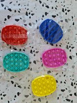 Pop It Fidget Toy Unieke Set: 5 kleuren Ovaal