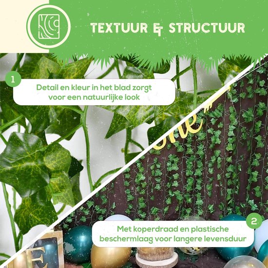 Eeneme 1 stuk 2 m kunstklimop lichtketting, hangende gr`ne klimop lichtketting slinger met 20 leds voor tuin, bruiloft, feest, slaapkamer, thuis, wanddecoratie, geen AA-batterijen