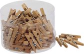 144x stuks houten mini wasknijpers/knijpers 2,5 cm - Decoratie knijpers - Hobby/knutsel materiaal - Kerstkaarten ophangen