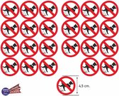 Honden verboden te plassen sticker set 24 stuks.