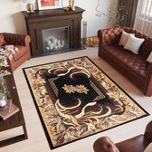 Tapiso Bali PP Vloerkleed Oosters Laagpolig Antraciet Tapijt Maat- 140x200