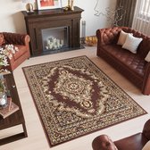 Tapiso Bali PP Vloerkleed Bruin Oosters Laagpolig Tapijt Maat- 180x250