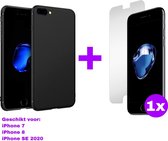 iPhone 7-8-SE 2020 hoesje + screen protector - iPhone 7 back cover + Screen protector - iPhone 8 back case + screen protector - iPhone SE 2020 back case + screen protector - iPhone