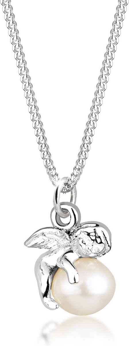 Elli Halsketting Ketting Engel zoetwaterparel 925 Sterling zilver