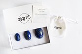 Ziamli Yoni eggs (Yoni eieren) - Set van 3 - Yoni egg (Yoni ei) - 100% Lapis lazuli - Drilled