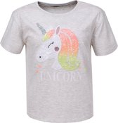 Meisjes shirt unicorn - GLO STORY - maat 146- grijs