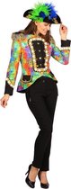 Dames carnavalsjas kort capella met LED verlichting, circle print