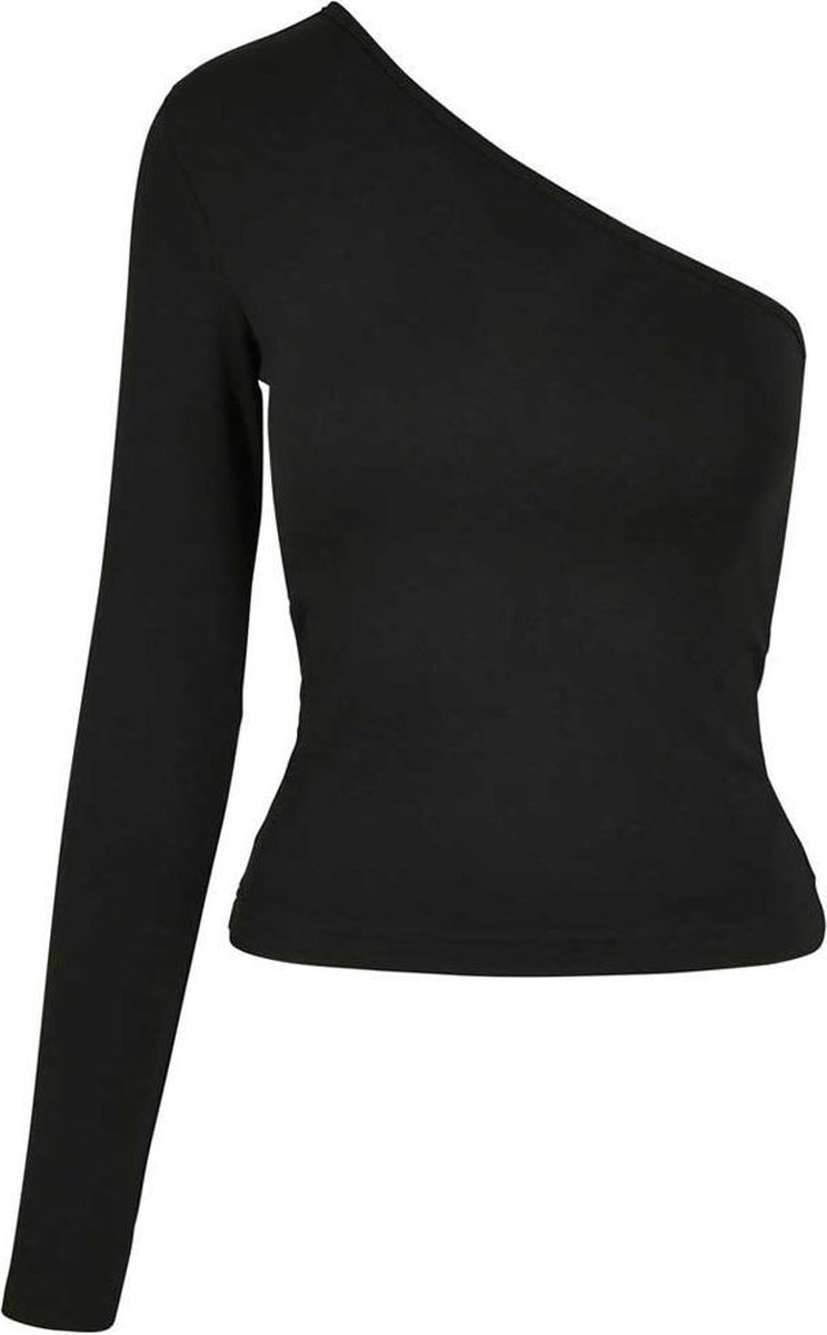 Urban Classics Asymmetric Longsleeve Dames Top – L Zwart