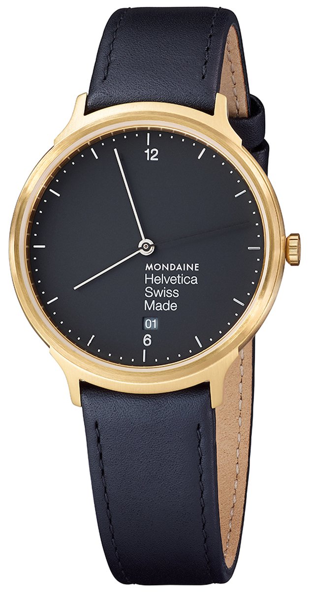 Mondaine Helvetica MH1.L2221.LB - Horloge - 38 mm - Zwart