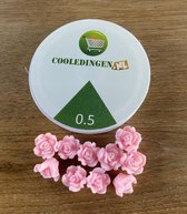 10x Kralen Bloem Roze + 0.5 mm Nylon Rijgdraad - Kleikralen - Fimokralen - Polymeerklei Kralen