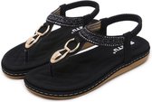 Sandalen - Dames - Somme Bohemian - Met Zacht Voetbed - Zwart - Maat 39