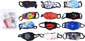 Gezichtsmasker, stoffen masker, 12 stuks, wasbaar