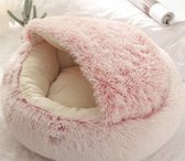 Mooki Nova Plushe - Kattenmand - Luxe Kattenbed - Kattenkussen - Cavebed - Donut - Extra Zacht & Comfortabel - Hondenmand - Roze - 50 cm