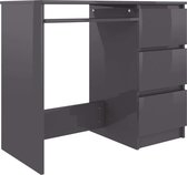 Gutos bureau – kantoortafel – computertafel – werktafel – compact – grijs - hoogglans – MDF – 90x45x76 cm – compacte bureautafel – voor volwassenen – computer – met lade - laden