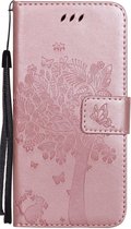 Apple iPhone XR Bookcase - Roze - Bloemen - Portemonnee Hoesje