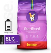 Husse Sterilised - Hondenvoer met Kip voor Gecastreerde Honden, Hondenbrokken, Droogvoer, Hondenvoeding - 12 kg