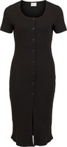 VILA VIKANNA S/S MEDI DRESS Black Dames Jurk - Maat XS