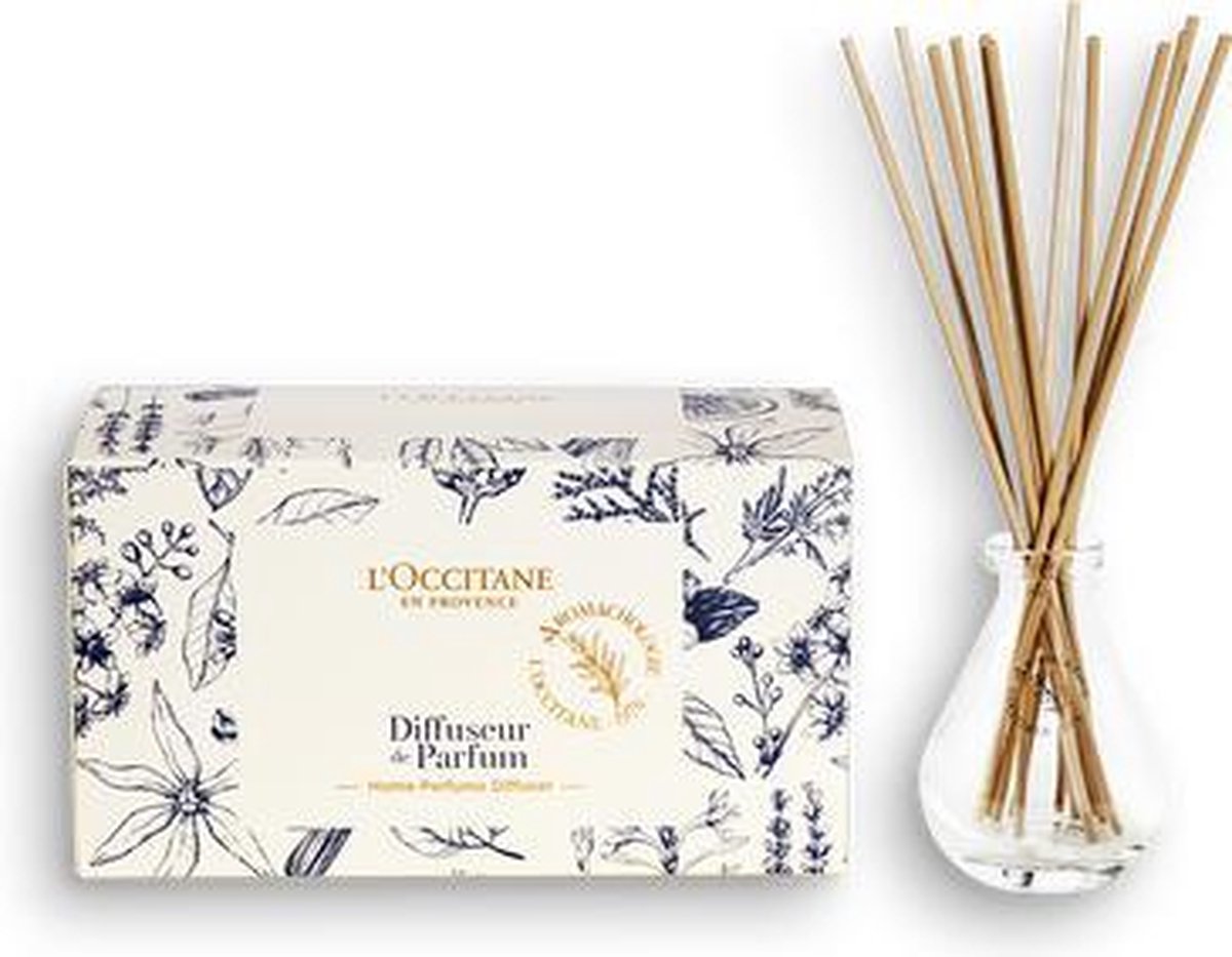 L'Occitane Home Perfume Diffuser - Droplet Shape geurverspreider Geurfles Glas, Hout Transparant, Hout