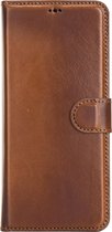 Samsung Galaxy S21 Ultra Leren Bookcase Hoesje - Lederen Wallet Case - Bruin - Portemonnee - Echt Leren Telefoonhoesje