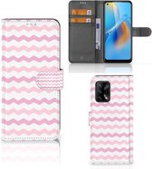 GSM Hoesje OPPO A74 4G Hoesje ontwerpen Waves Roze