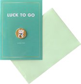 Geluksmuntje Lucky Cat met Wenskaart en Envelope | Lucky Coin Maneki Neko | Luck to Go | Geluksbrenger | Veel Geluk