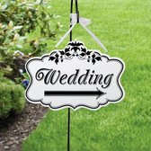 Wit houten decoratie bord Wedding - decoratie - trouwen - huwelijk