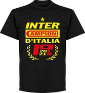 Inter Milan Kampioens T-Shirt 2021 - Zwart - XXL