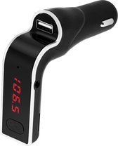 DrPhone FM9 Bluetooth FM Transmitter – USB Poort/ Micro-SD & Aux 3.5mm - Carkit Autolader – Microfoon – Handsfree Bellen – Sigarettenplug - Zwart