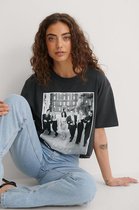 NA-KD Unisex Print Vrouwen T-shirt - Grey Friends Poster - Maat XL