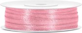 Partydeco - Satijn lint roze 3mm/rol 50m