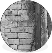 WallCircle - Wandcirkel - Muurcirkel - Afbrokkelende gepleisterde muur - Aluminium - Dibond - ⌀ 90 cm - Binnen en Buiten